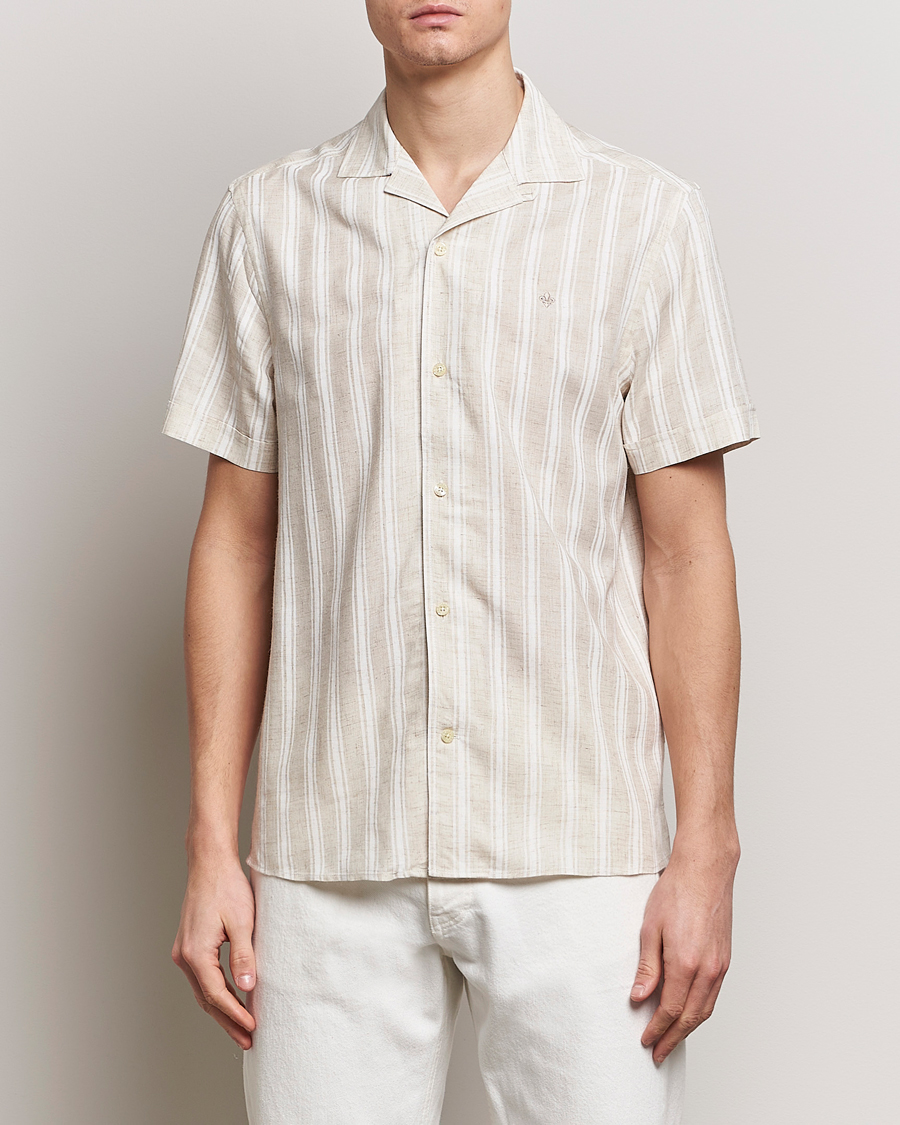 Heren | Overhemden | Morris | Printed Short Sleeve Shirt Off White