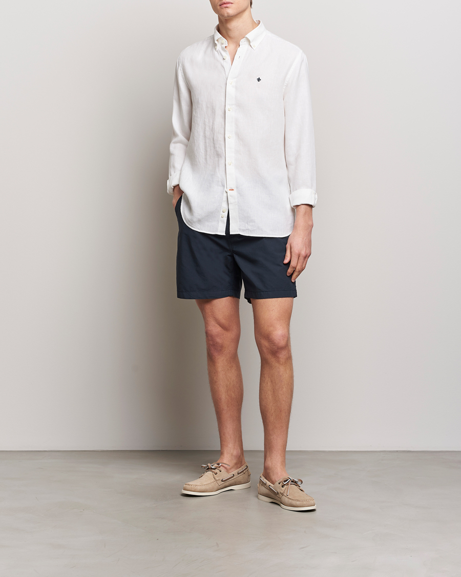 Heren | Overhemden | Morris | Douglas Linen Button Down Shirt White