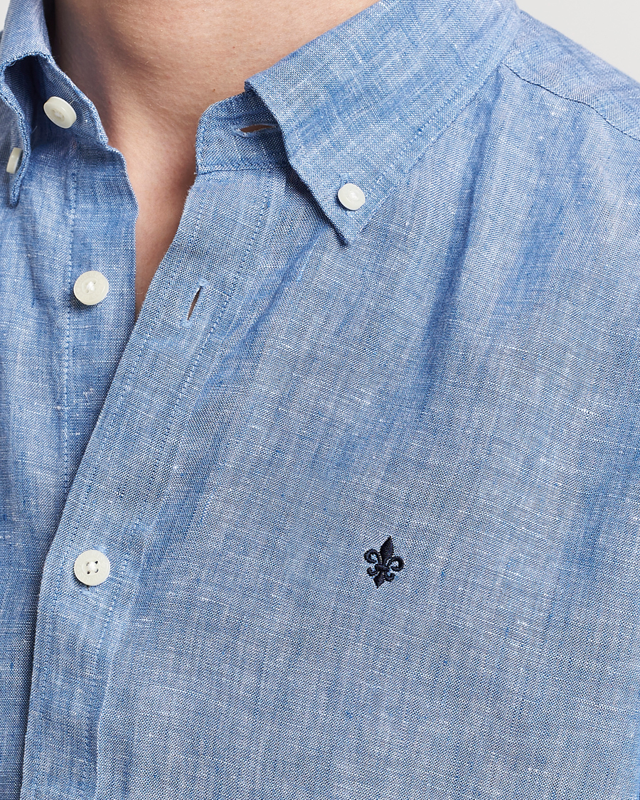 Heren | Overhemden | Morris | Douglas Linen Button Down Shirt Blue