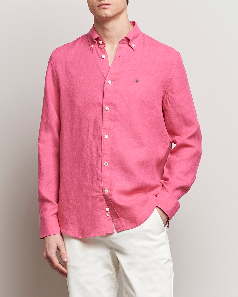 Heren | Overhemden | Morris | Douglas Linen Button Down Shirt Cerise