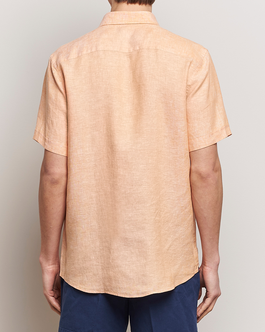Heren | Overhemden | Morris | Douglas Linen Short Sleeve Shirt Orange