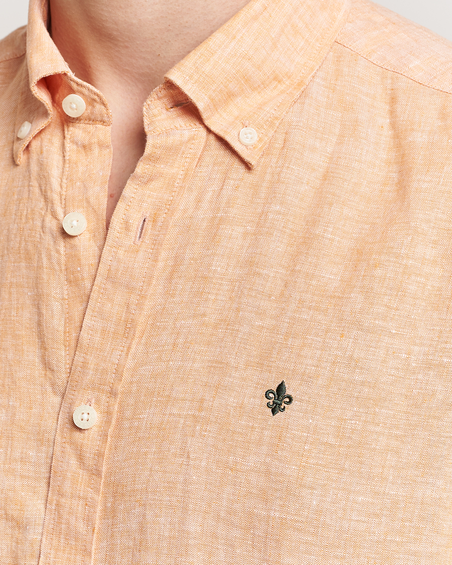 Heren | Overhemden | Morris | Douglas Linen Short Sleeve Shirt Orange