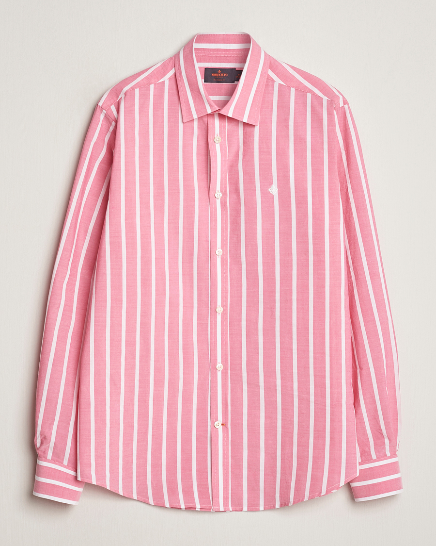 Heren | Overhemden | Morris | Summer Stripe Shirt Cerise
