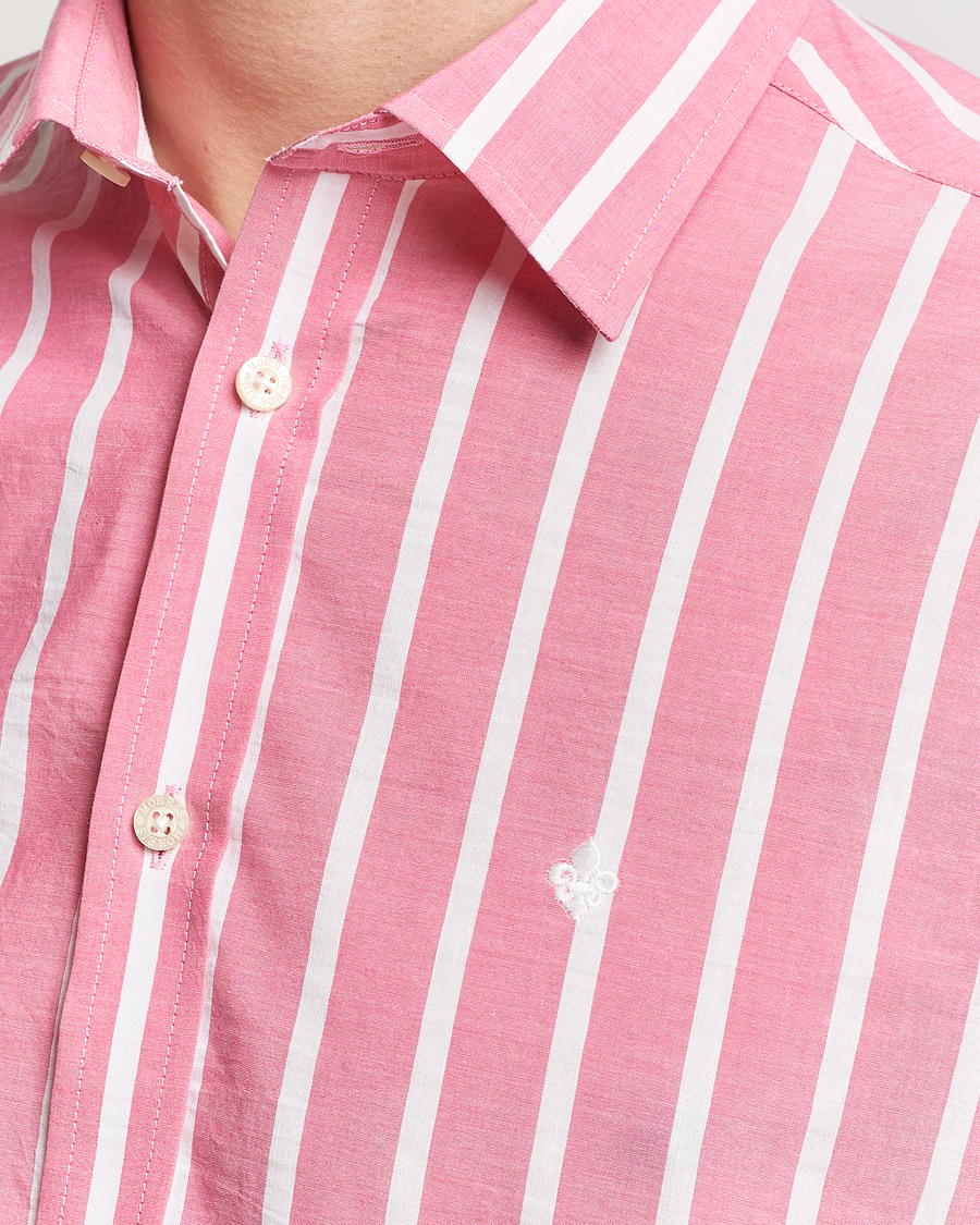 Heren | Overhemden | Morris | Summer Stripe Shirt Cerise