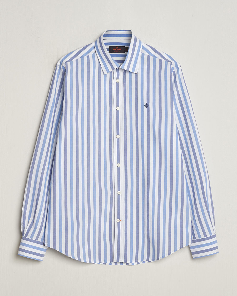 Heren | Overhemden | Morris | Summer Stripe Shirt Blue