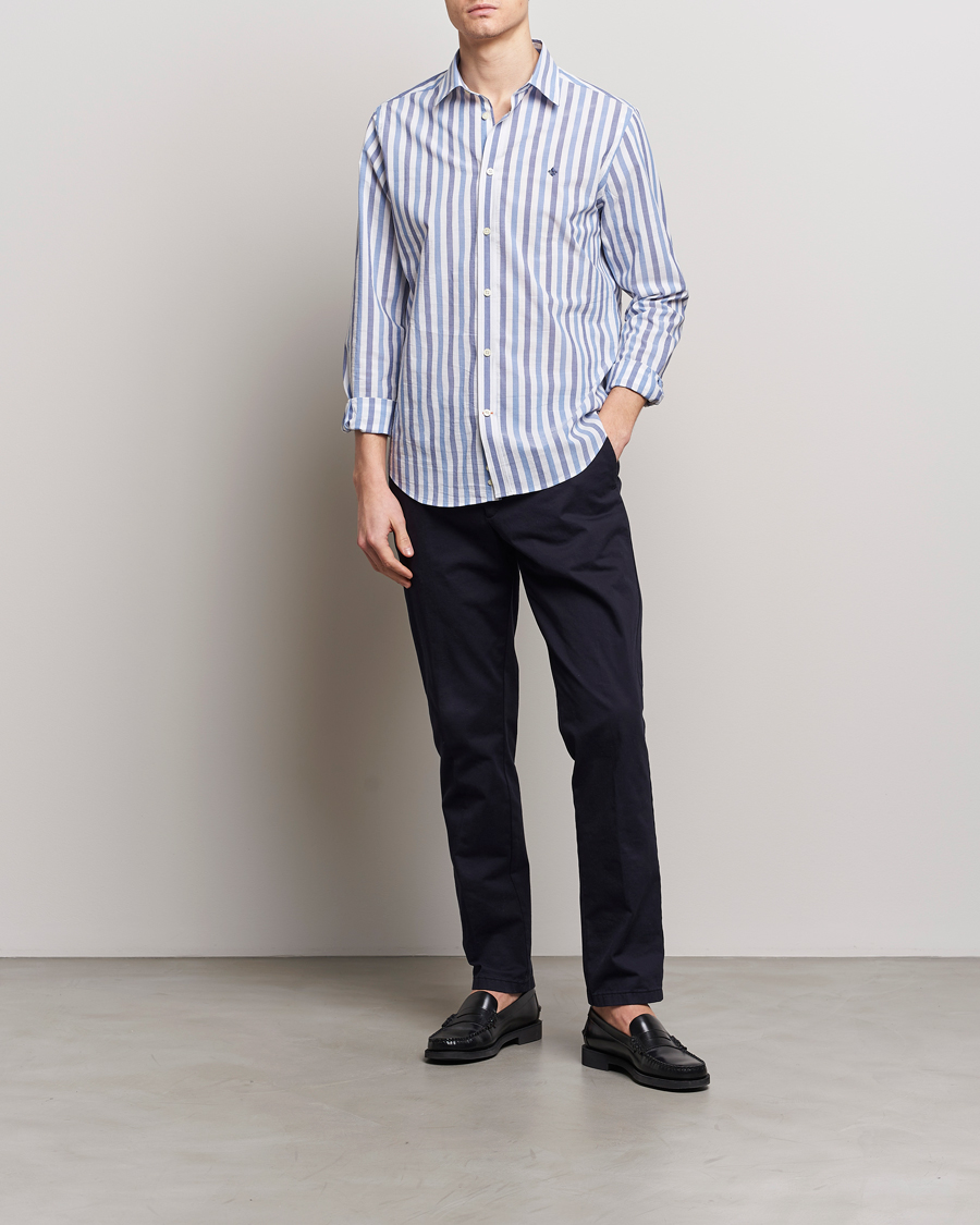 Heren | Overhemden | Morris | Summer Stripe Shirt Blue