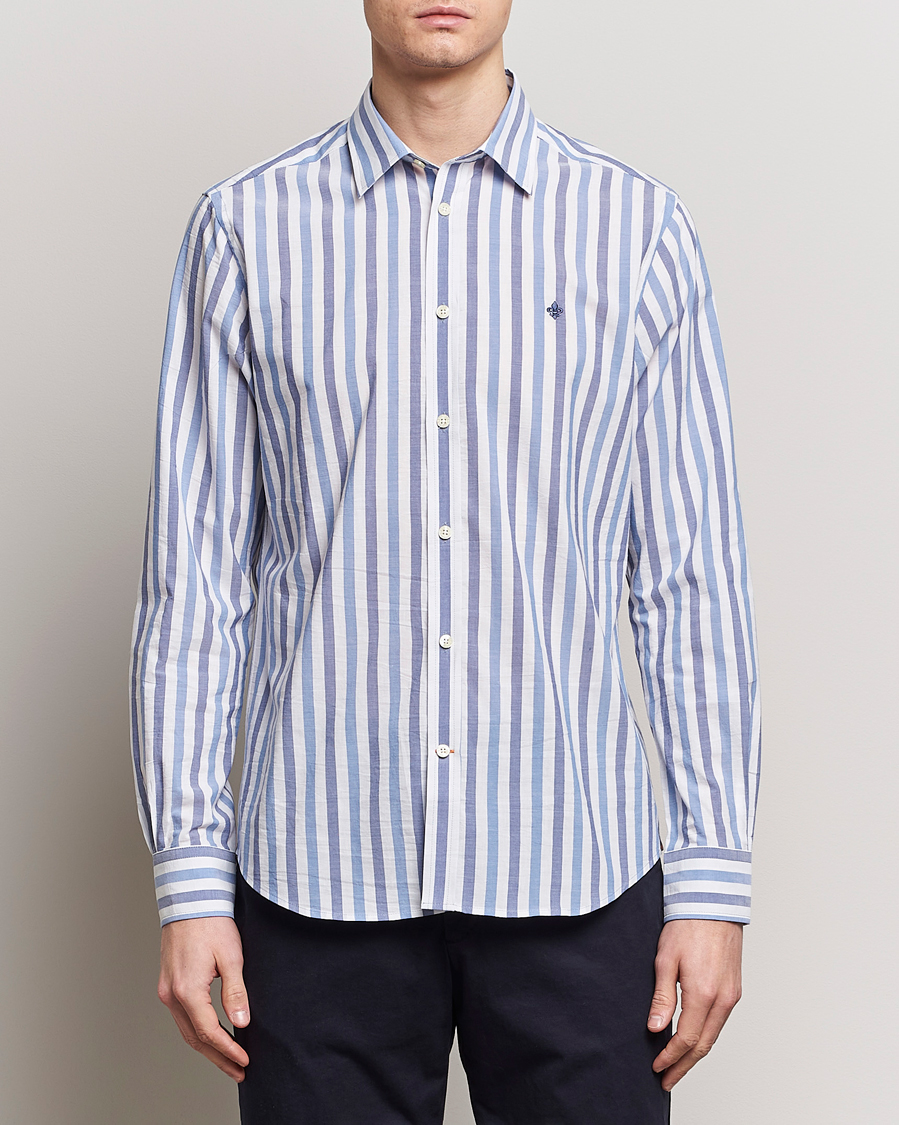 Heren | Casual overhemden | Morris | Summer Stripe Shirt Blue