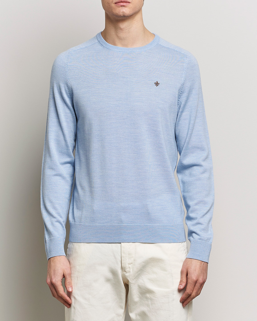 Heren | Truien | Morris | Merino Crew Neck Pullover Light Blue