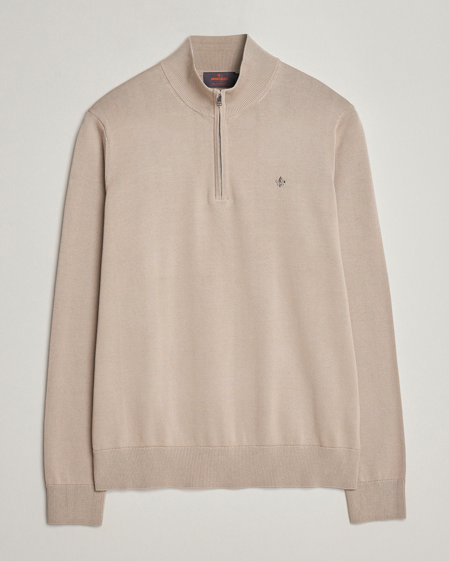 Heren | Truien | Morris | Riley Cotton Half Zip Khaki