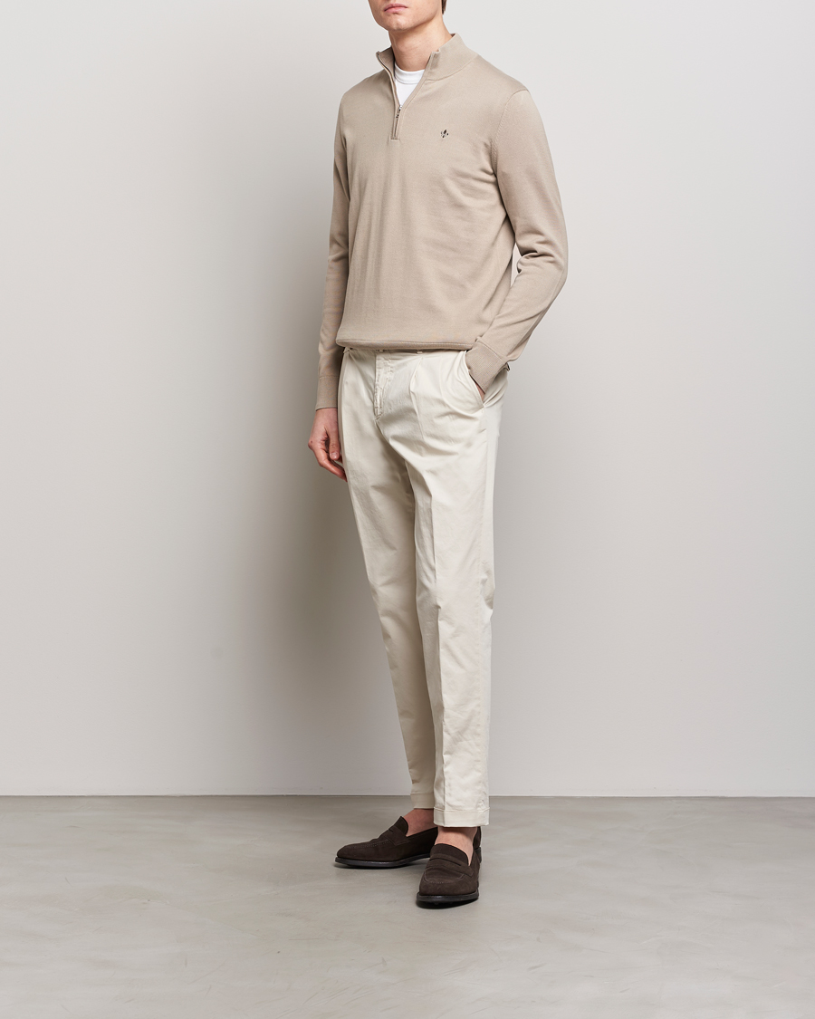 Heren | Truien | Morris | Riley Cotton Half Zip Khaki