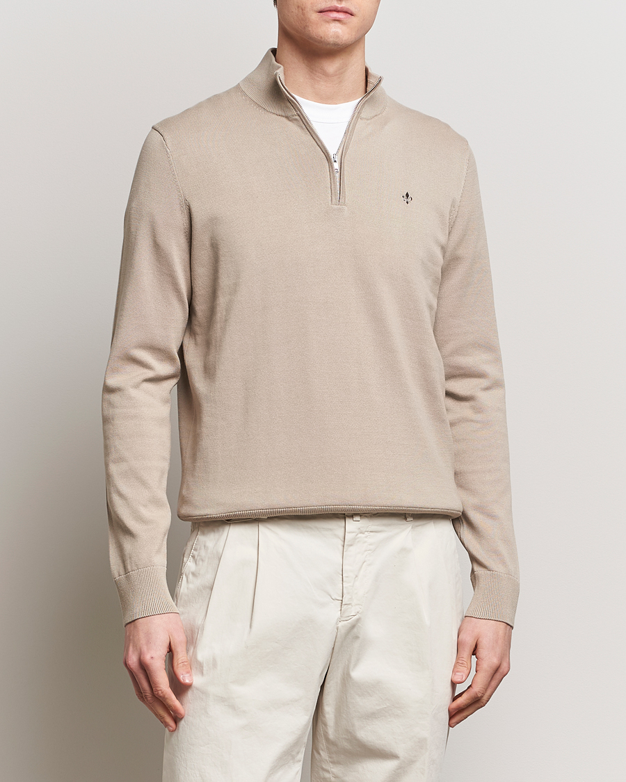 Heren |  | Morris | Riley Cotton Half Zip Khaki