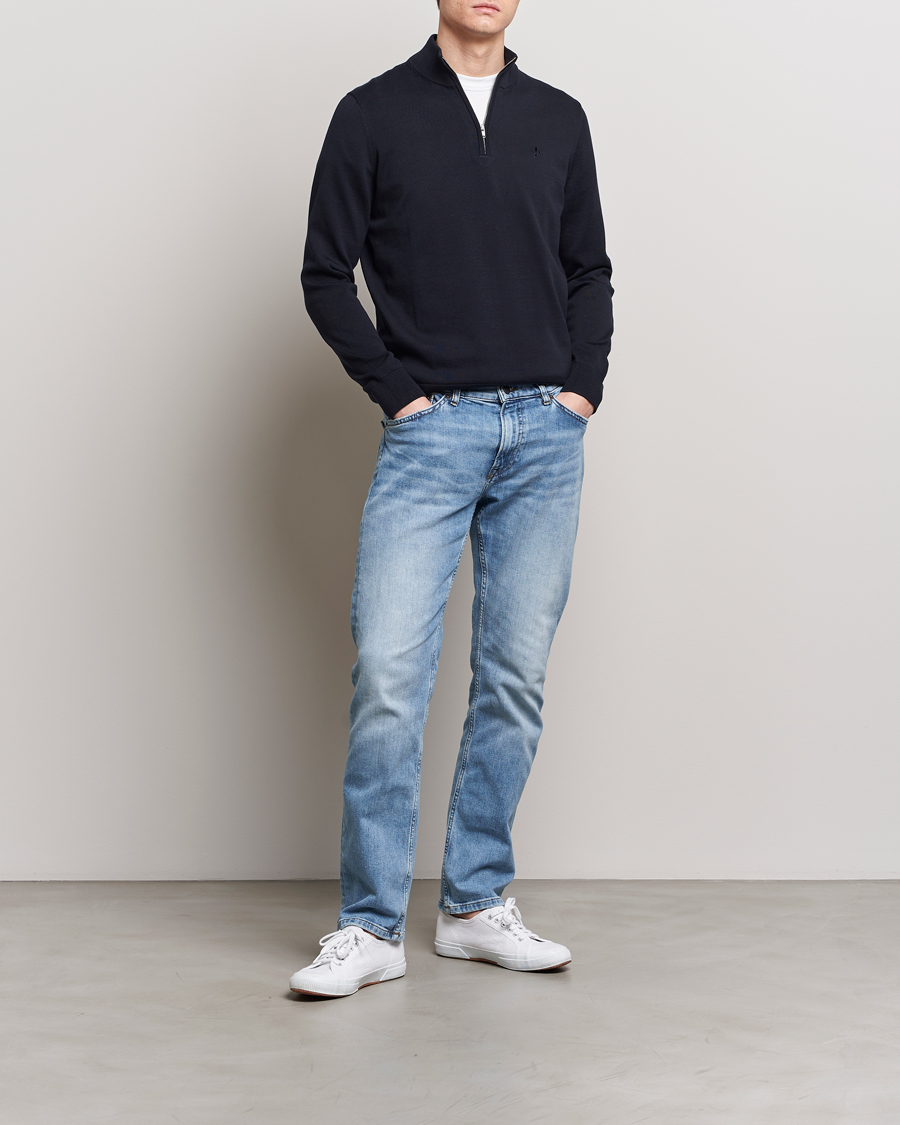 Heren | Truien | Morris | Riley Cotton Half Zip Navy