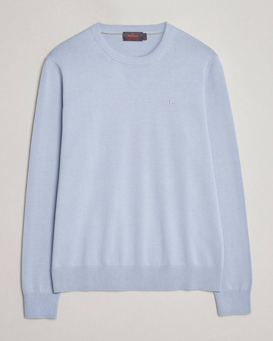 Heren | Truien | Morris | Riley Cotton Crew Neck Pullover Light Blue