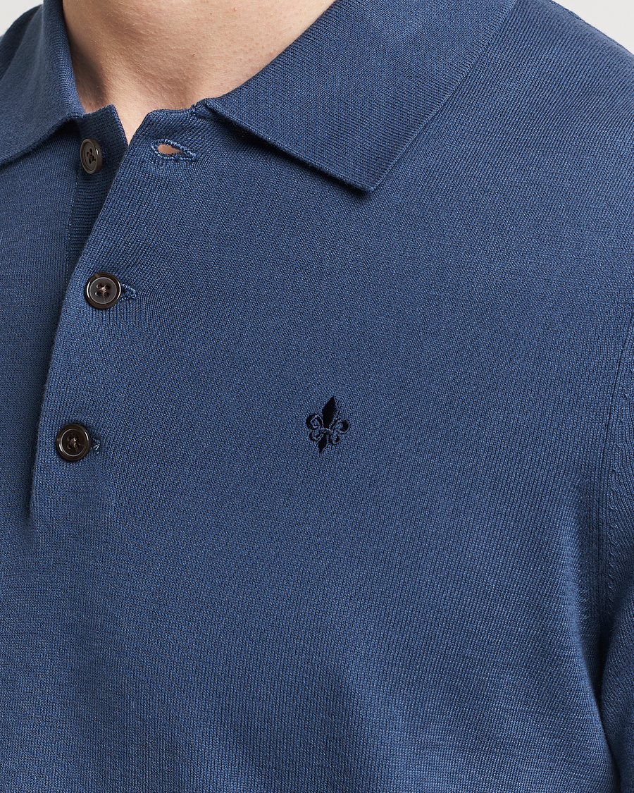 Heren | Truien | Morris | Cenric Cotton Knitted Short Sleeve Polo Navy