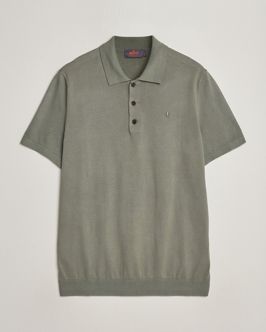 Heren | Truien | Morris | Cenric Cotton Knitted Short Sleeve Polo Green