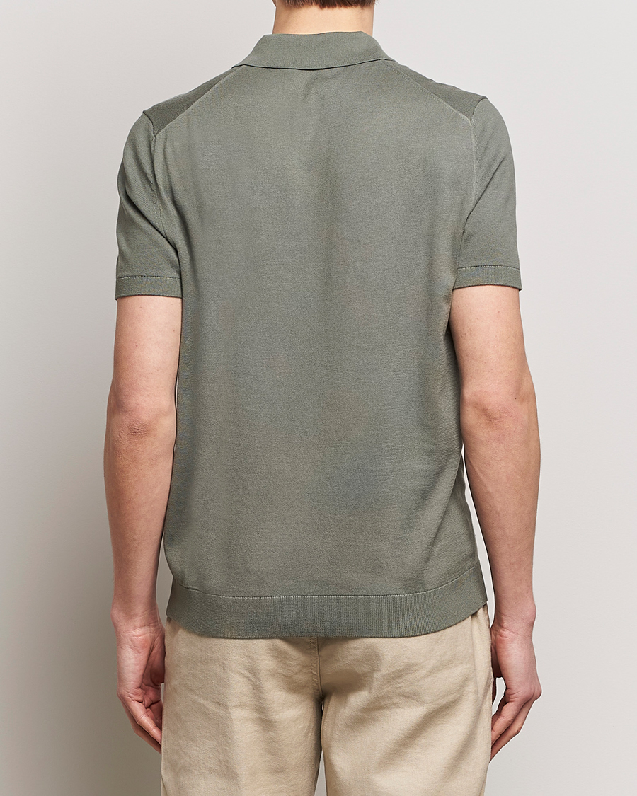 Heren | Truien | Morris | Cenric Cotton Knitted Short Sleeve Polo Green