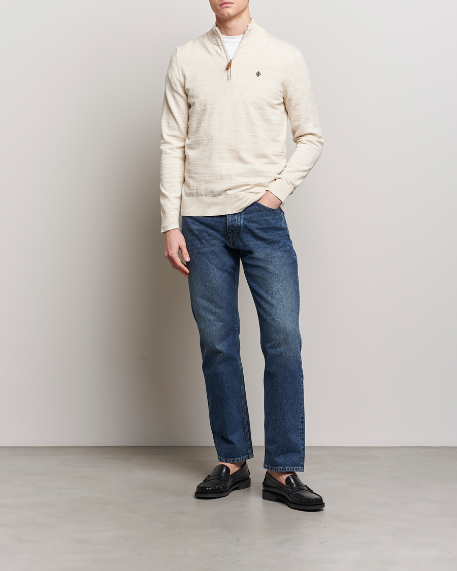 Heren | Truien | Morris | Randall Cotton Half Zip Off White