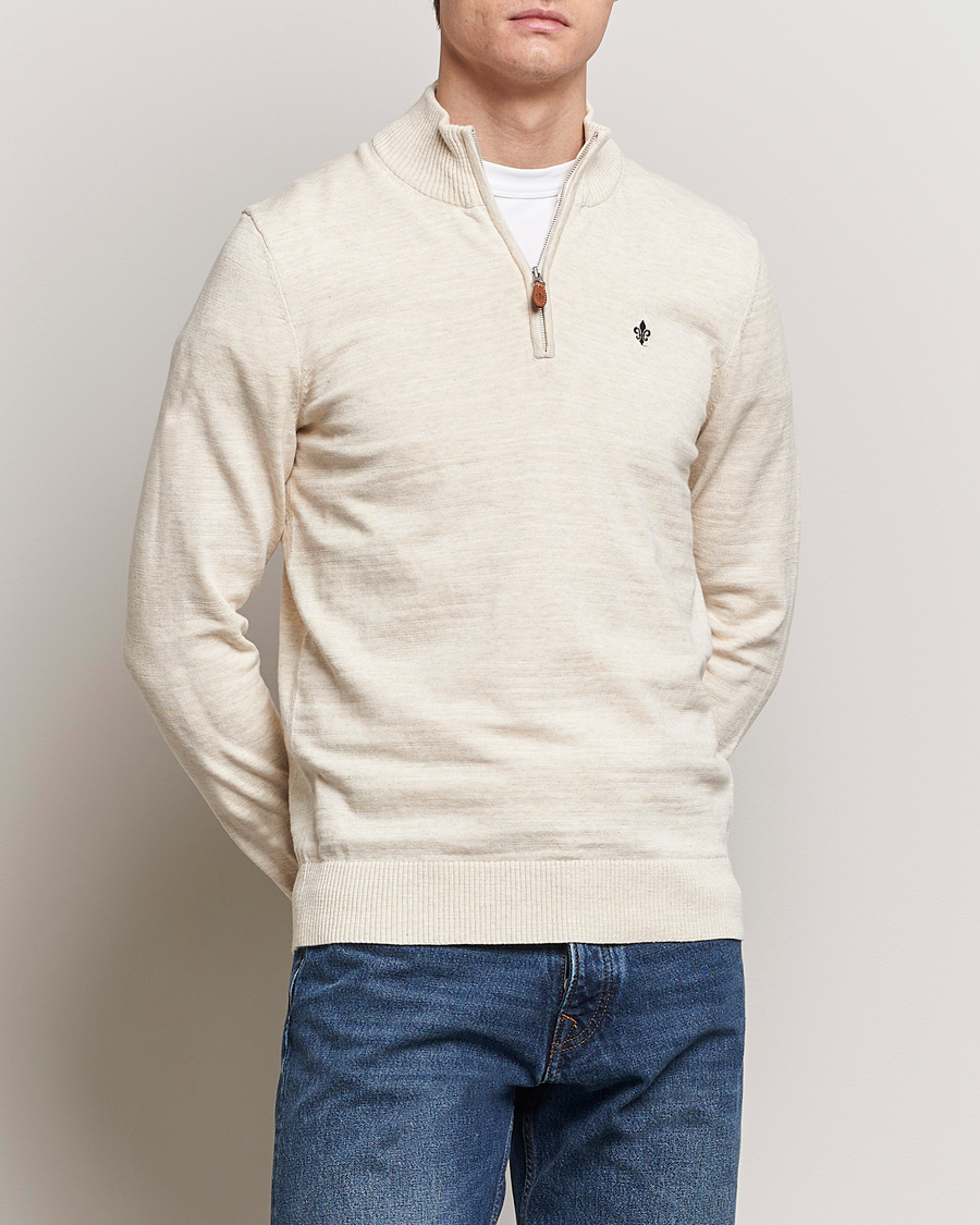 Heren | Half-zip | Morris | Randall Cotton Half Zip Off White