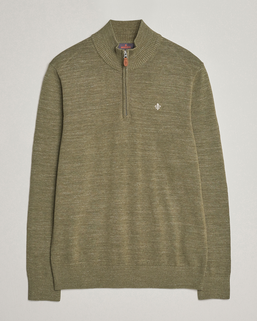 Heren | Truien | Morris | Randall Cotton Half Zip Green