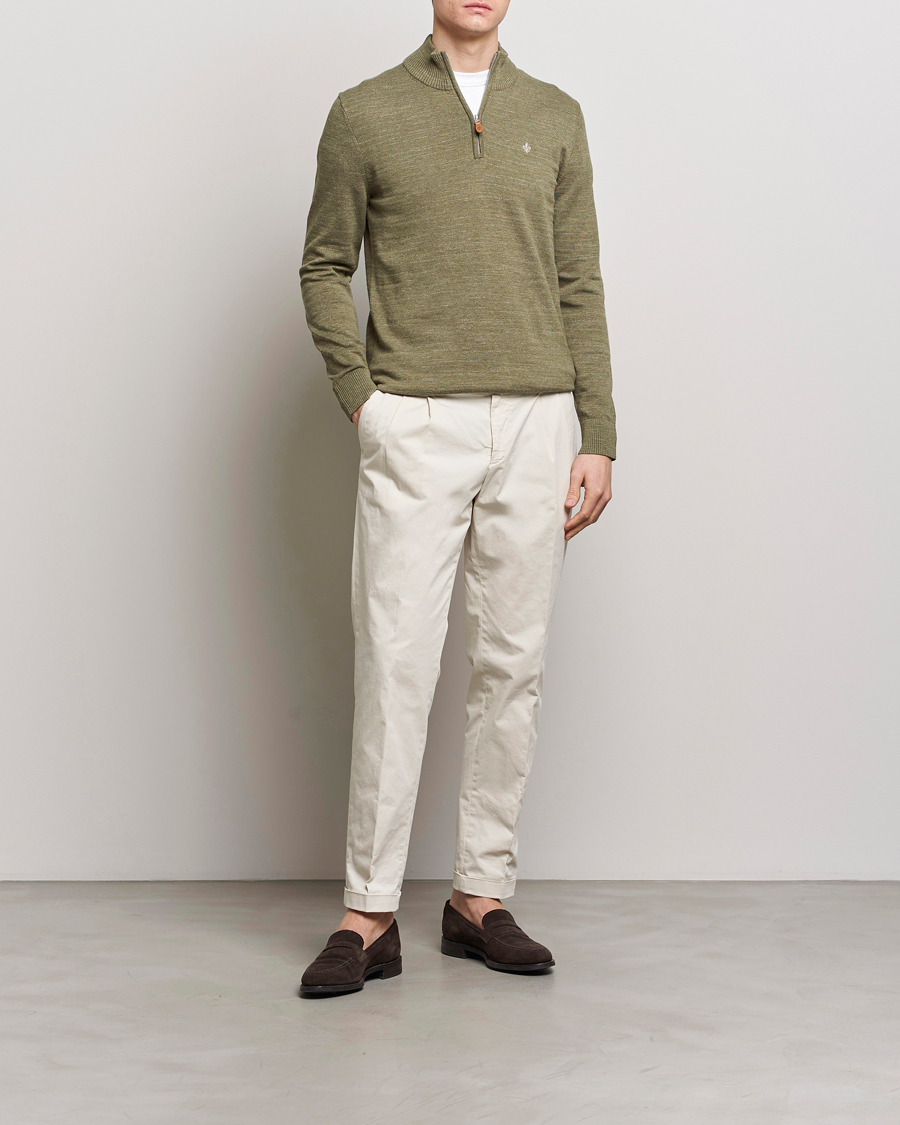 Heren | Truien | Morris | Randall Cotton Half Zip Green