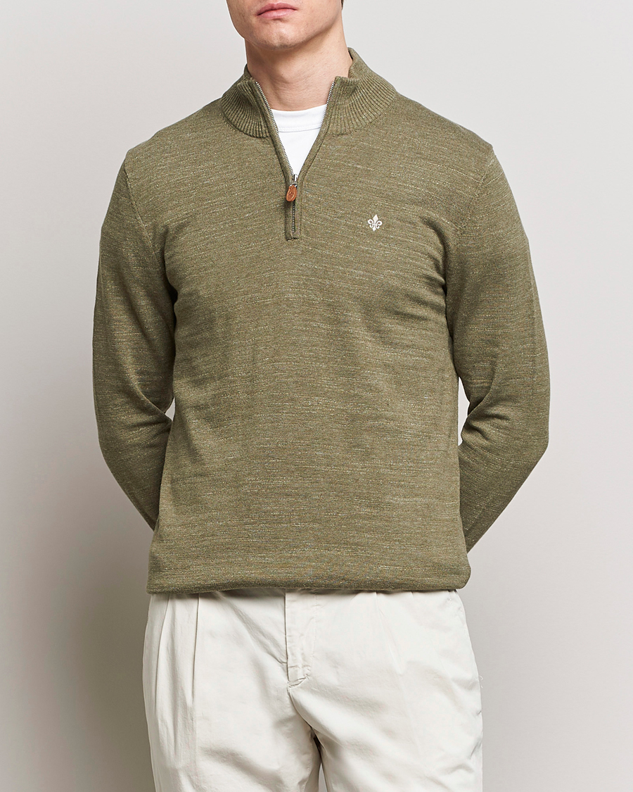 Heren | Half-zip | Morris | Randall Cotton Half Zip Green