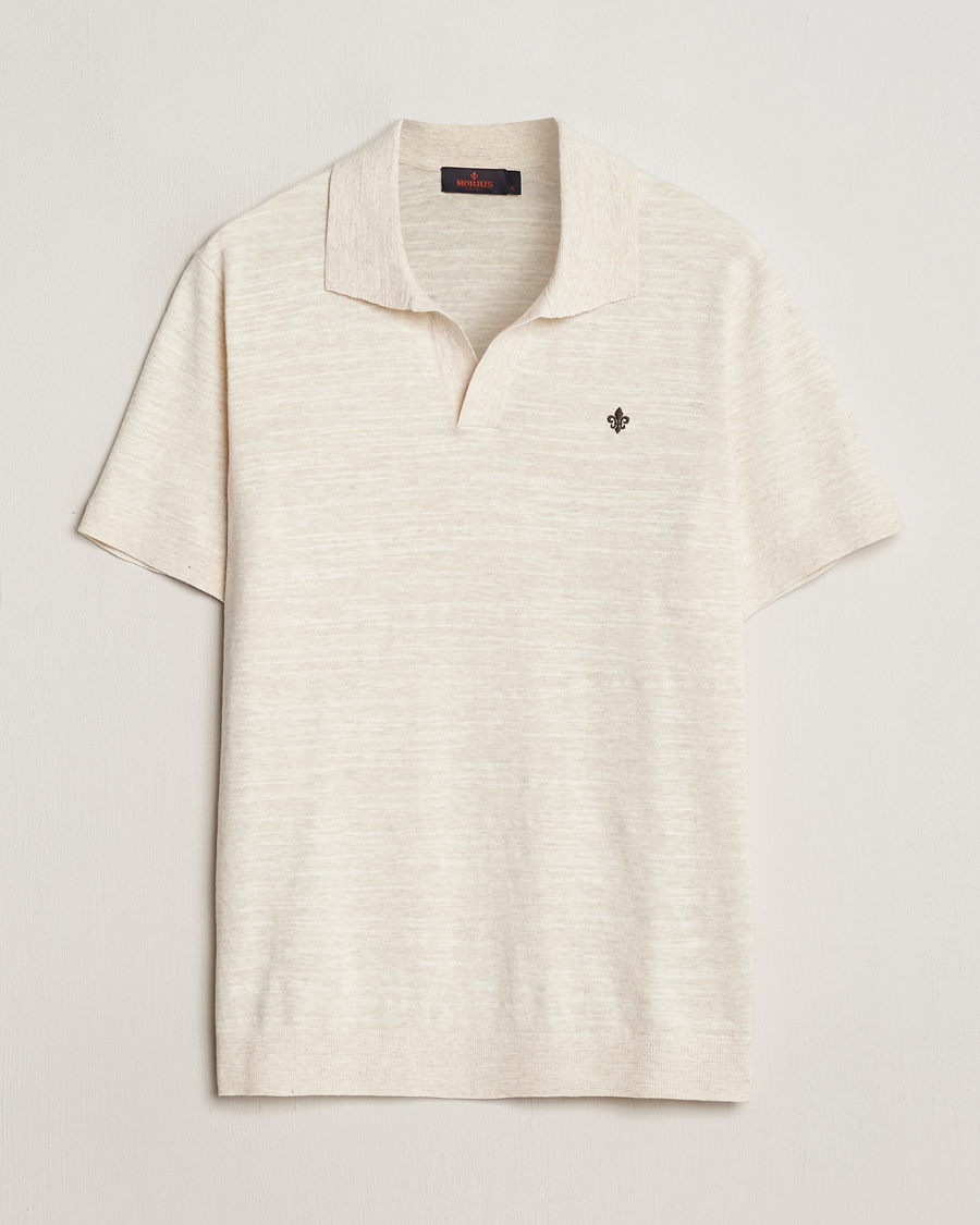 Heren | Polo's | Morris | Randall Slub Cotton Resort Polo Off White