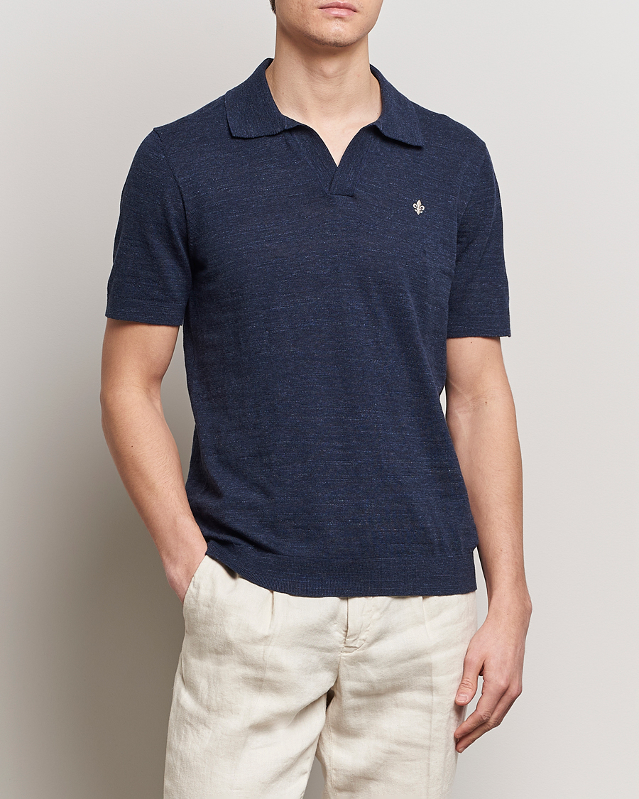 Heren | Poloshirts met korte mouwen | Morris | Randall Slub Cotton Resort Polo Navy