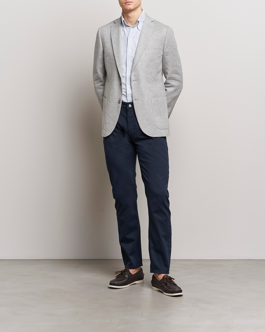 Heren | Blazers | Morris | Hayes Linen Herringbone Blazer Grey