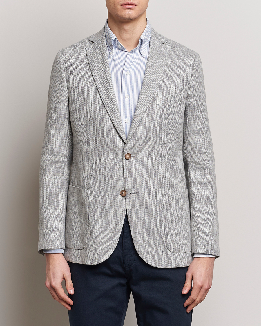 Heren |  | Morris | Hayes Linen Herringbone Blazer Grey