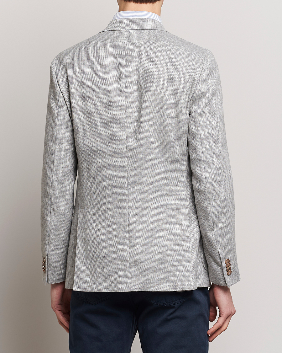 Heren | Blazers | Morris | Hayes Linen Herringbone Blazer Grey