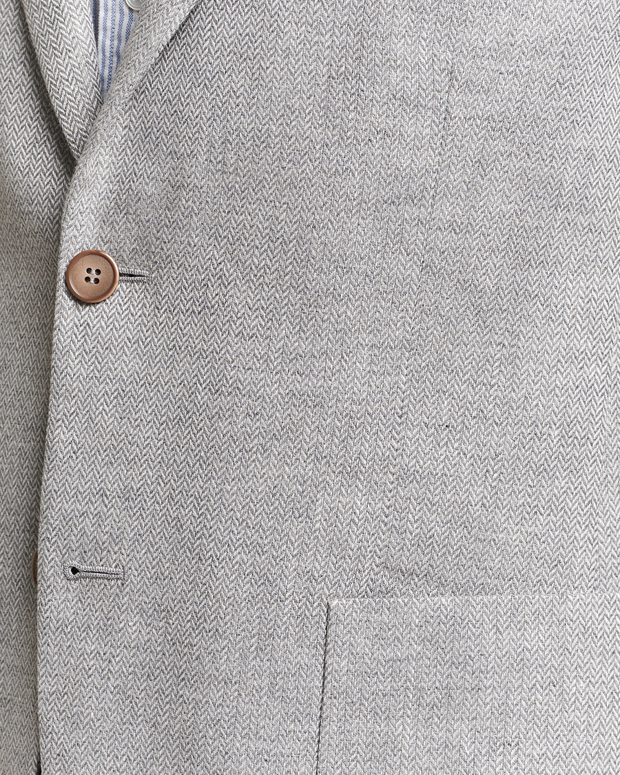 Heren | Blazers | Morris | Hayes Linen Herringbone Blazer Grey
