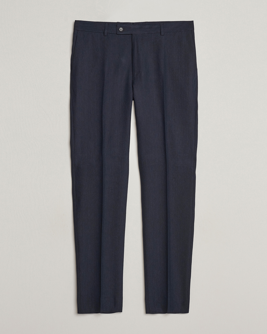 Heren | Broeken | Morris | Bobby Linen Suit Trousers Navy