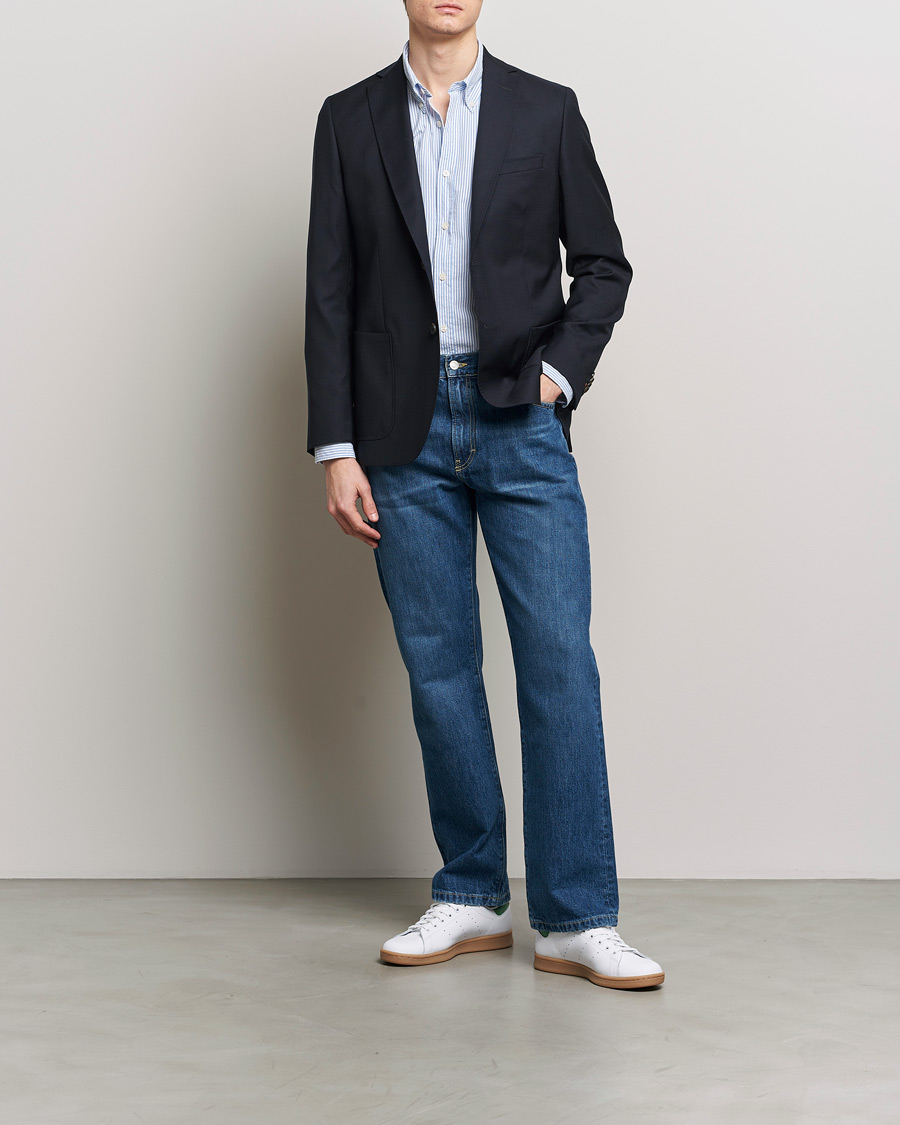 Heren | Blazers | Morris | Archie Navy Light Wool Blazer Navy