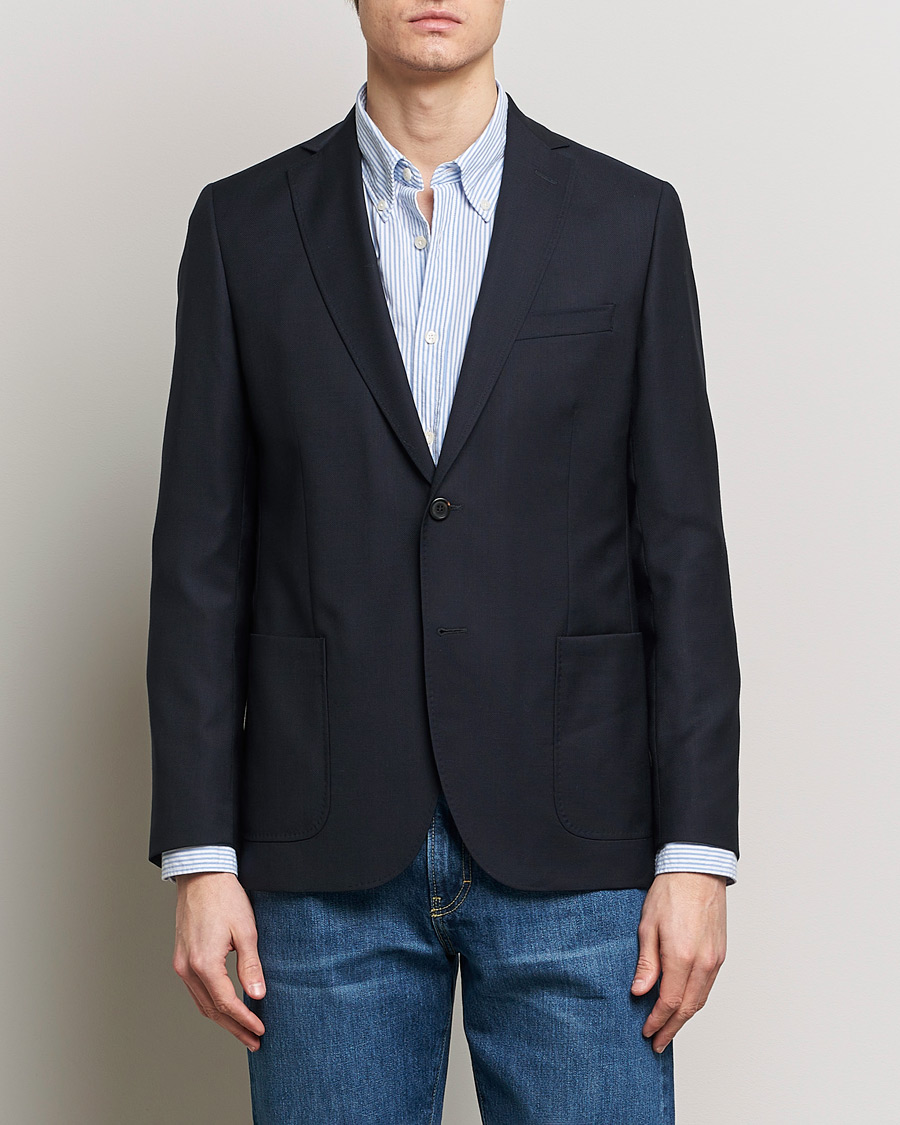 Heren |  | Morris | Archie Navy Light Wool Blazer Navy