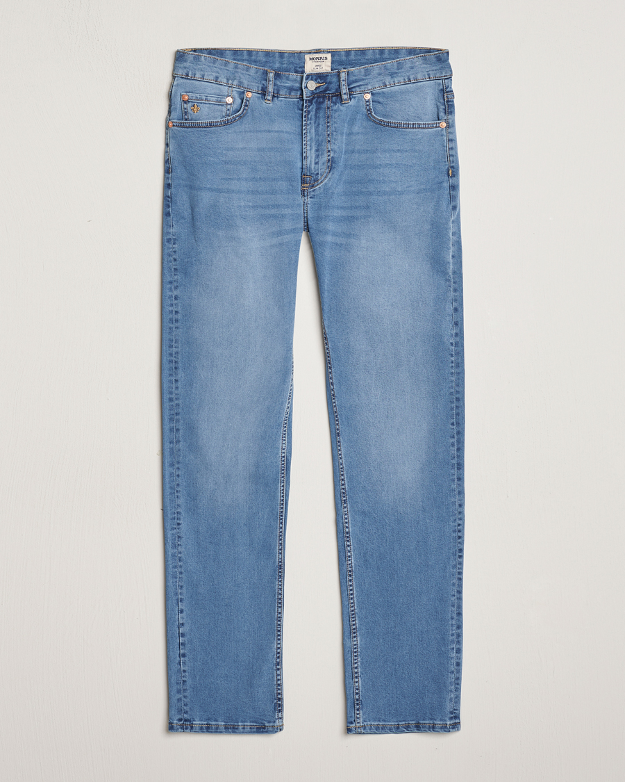 Heren | Jeans | Morris | James Satin Jeans Light Blue