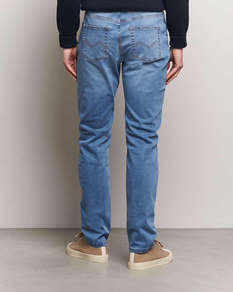 Heren | Jeans | Morris | James Satin Jeans Light Blue