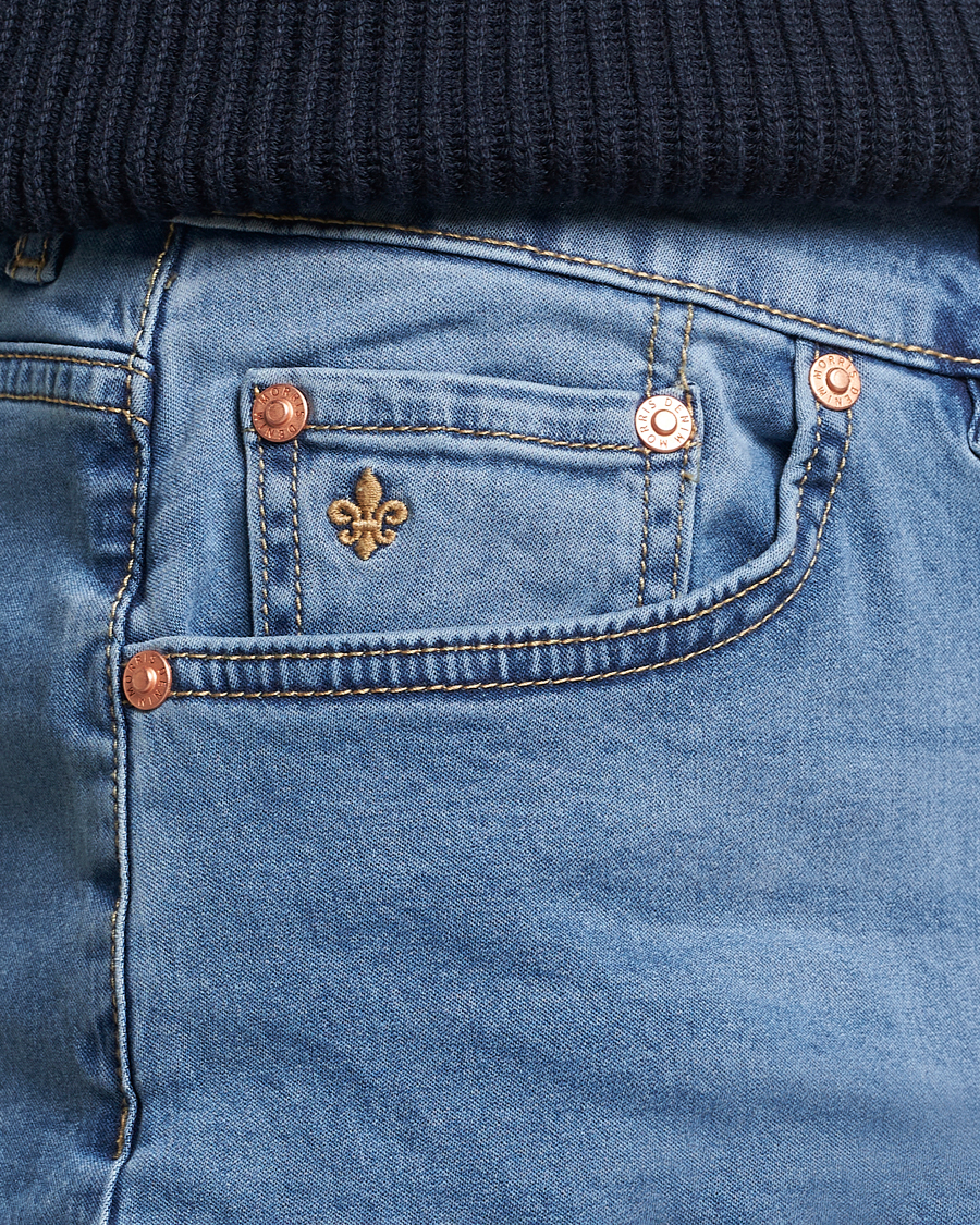 Heren | Jeans | Morris | James Satin Jeans Light Blue