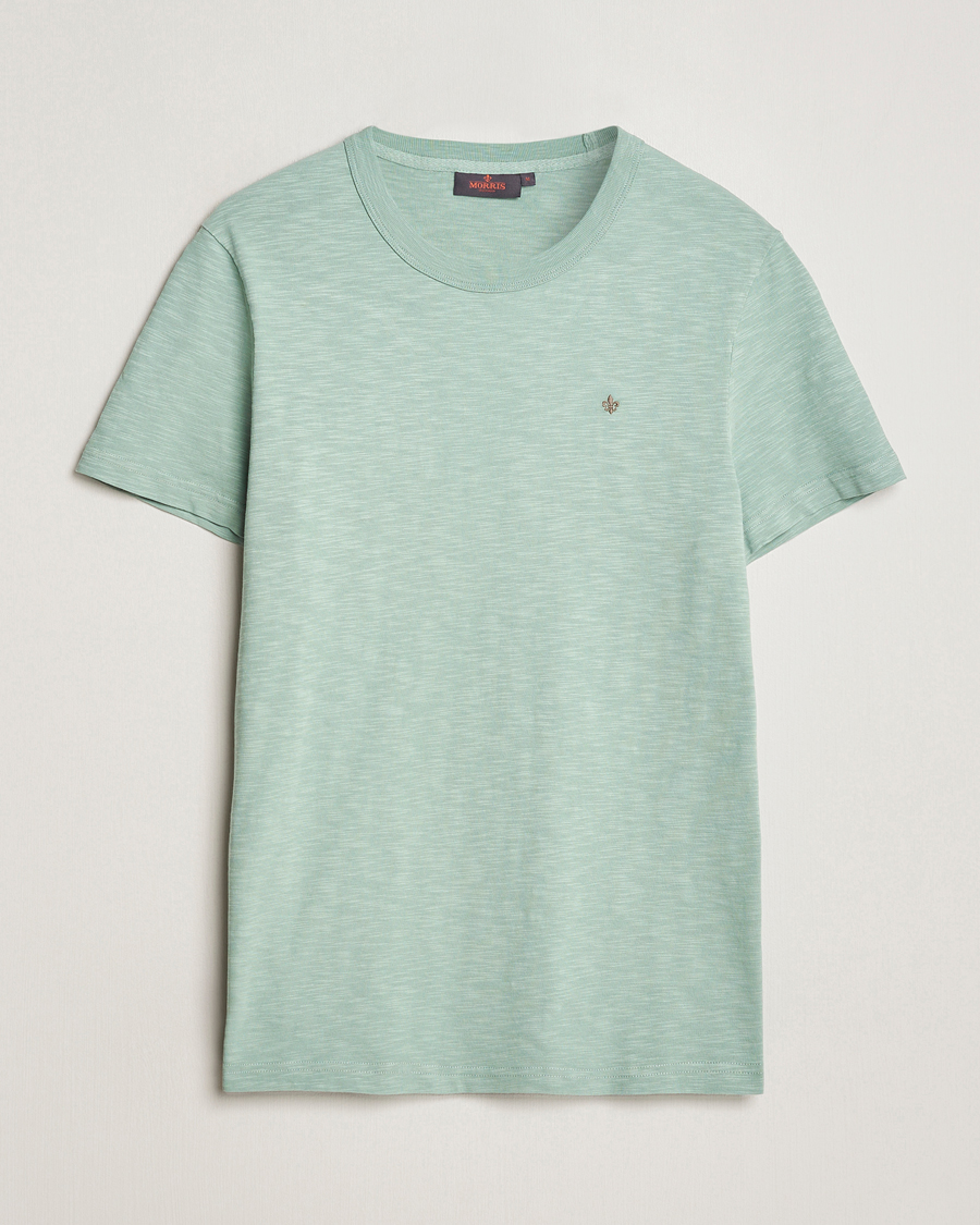 Heren | T-shirts | Morris | Watson Slub Crew Neck T-Shirt Light Green
