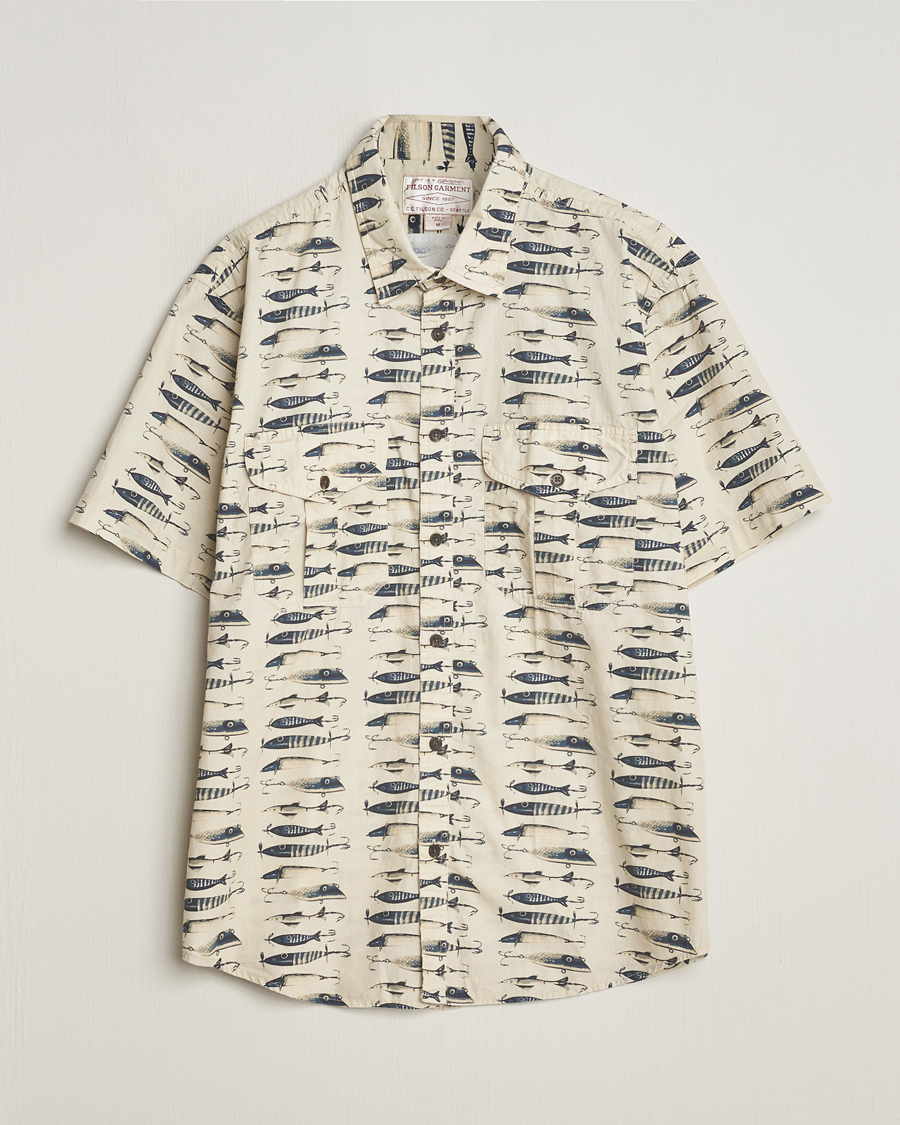 Heren | Overhemden | Filson | Washed Short Sleeve Feather Cloth Shirt Natural
