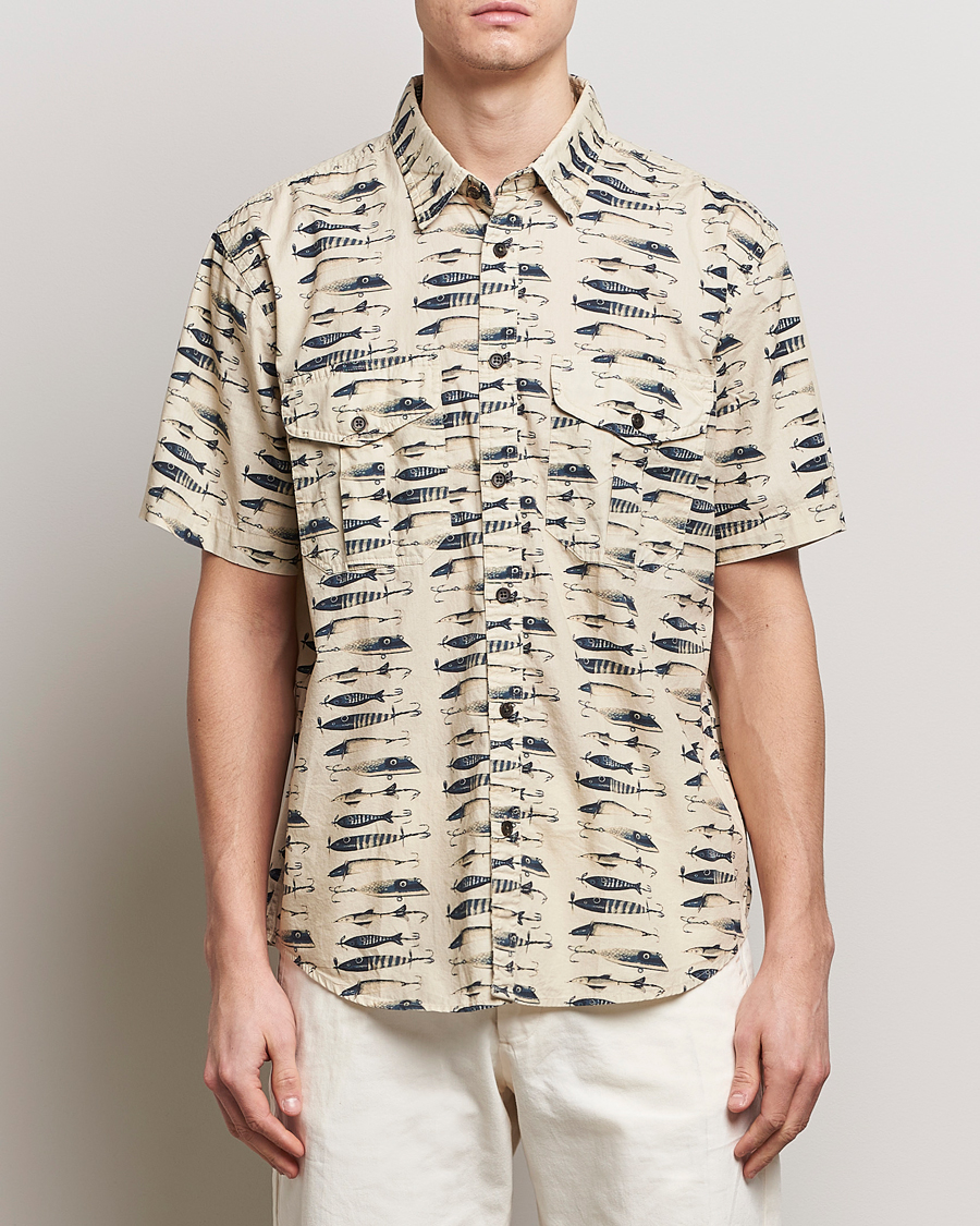 Heren | Casual | Filson | Washed Short Sleeve Feather Cloth Shirt Natural