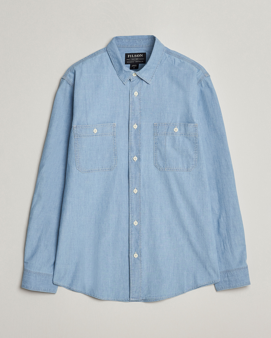 Heren | Overhemden | Filson | Chambray CPO Shirt Light Indigo