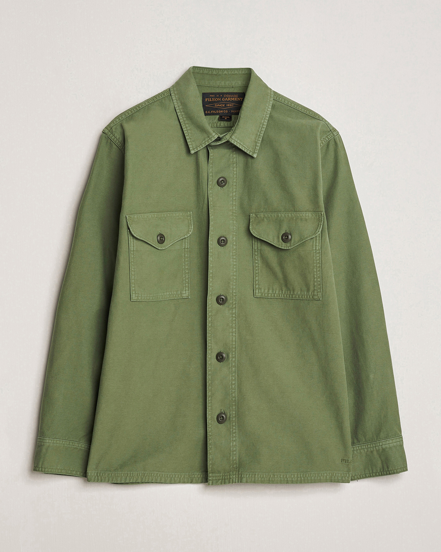 Heren | Jassen | Filson | Reverse Sateen Jac-Shirt Washed Green