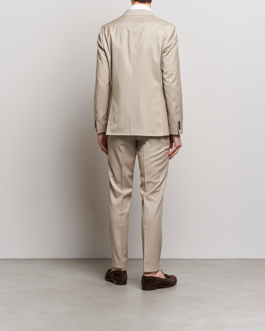 Heren | Pakken | Oscar Jacobson | Fogerty Super 130's Wool Suit Beige