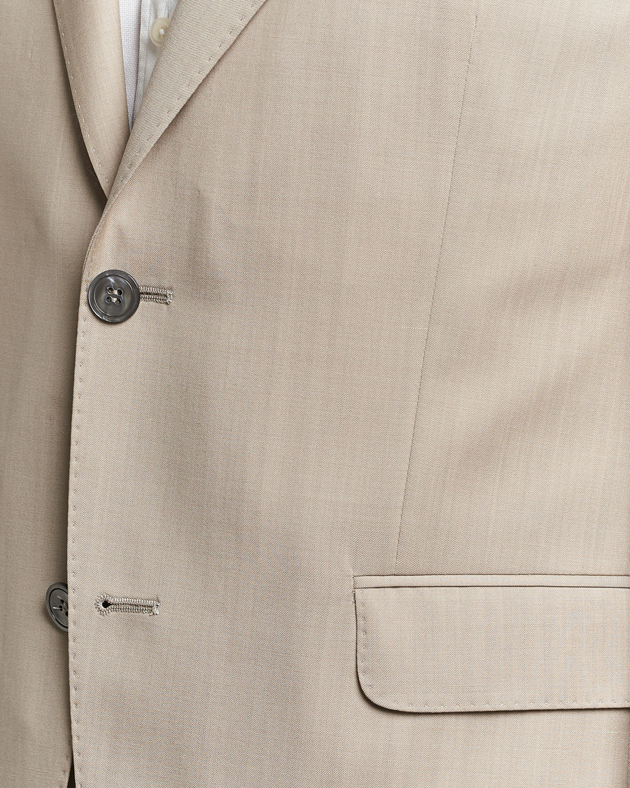 Heren | Pakken | Oscar Jacobson | Fogerty Super 130's Wool Suit Beige