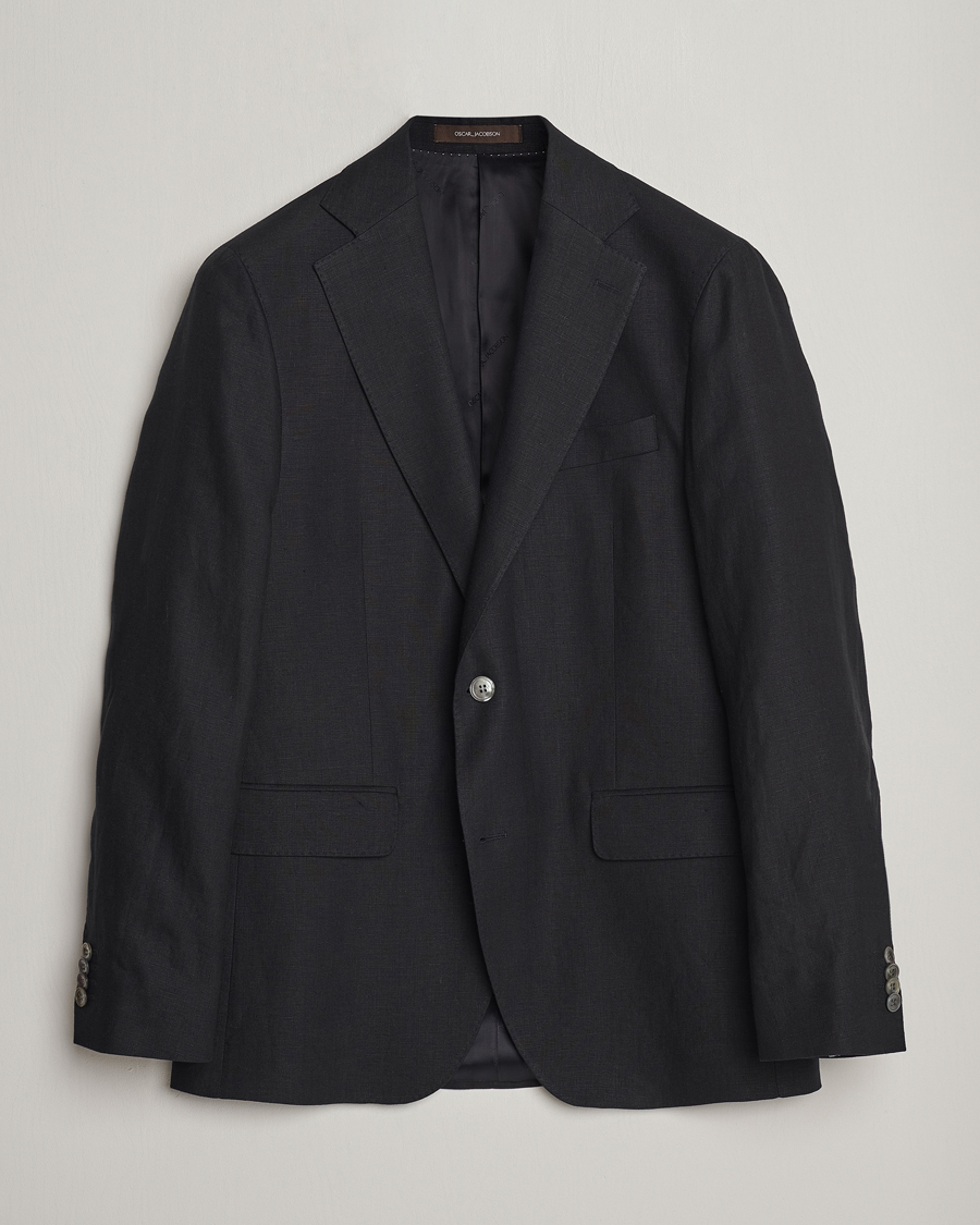 Heren | Blazers | Oscar Jacobson | Fogerty Linen Blazer Black