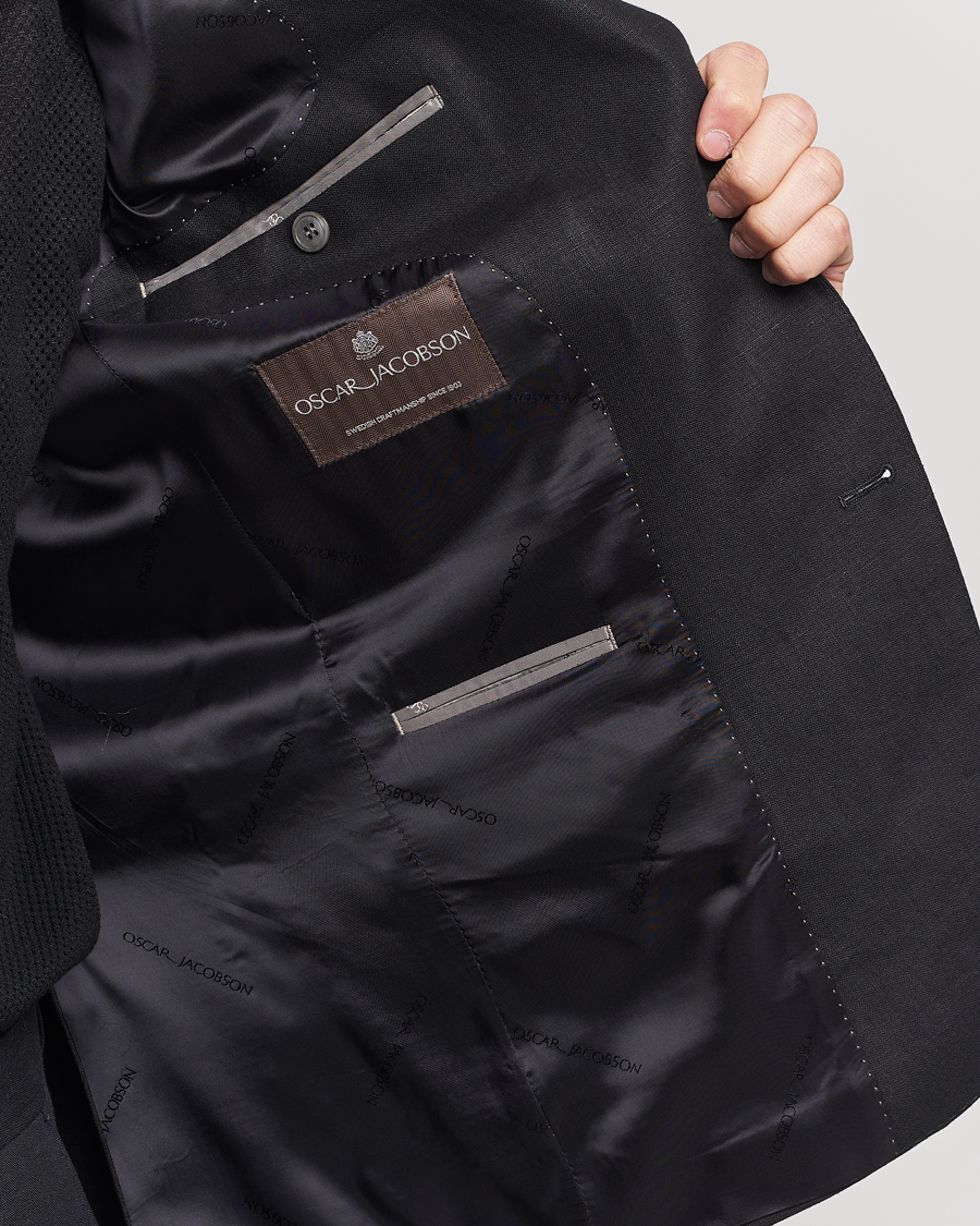 Heren | Blazers | Oscar Jacobson | Fogerty Linen Blazer Black