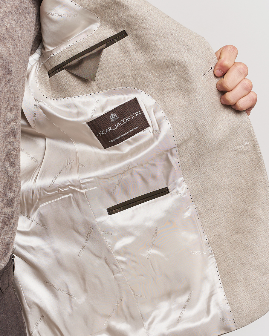 Heren | Blazers | Oscar Jacobson | Fogerty Linen Blazer Beige