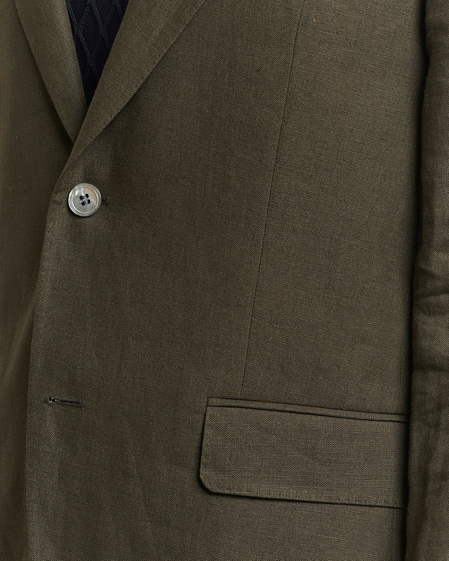 Heren | Blazers | Oscar Jacobson | Fogerty Linen Blazer Olive