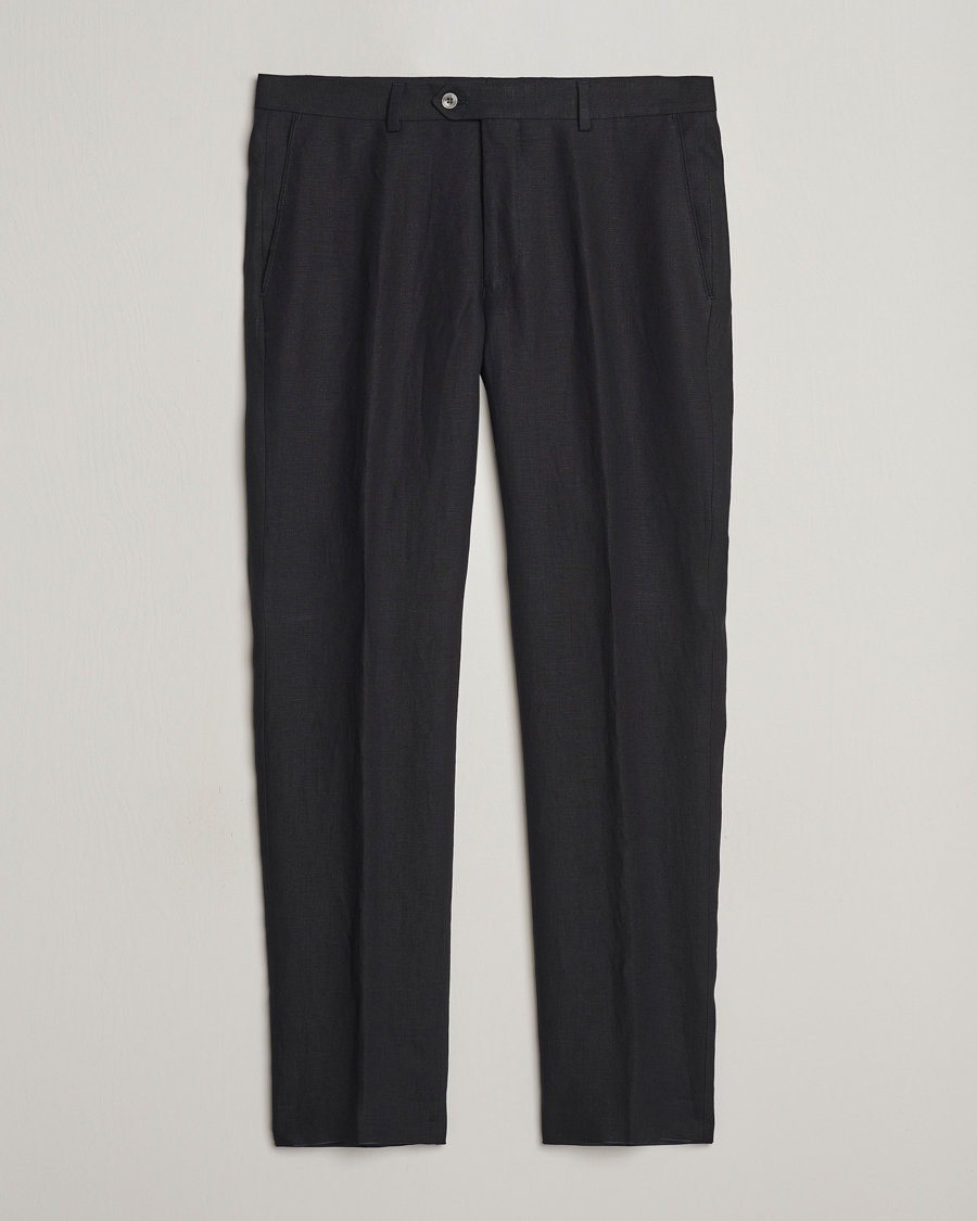 Heren | Broeken | Oscar Jacobson | Denz Linen Trousers Black