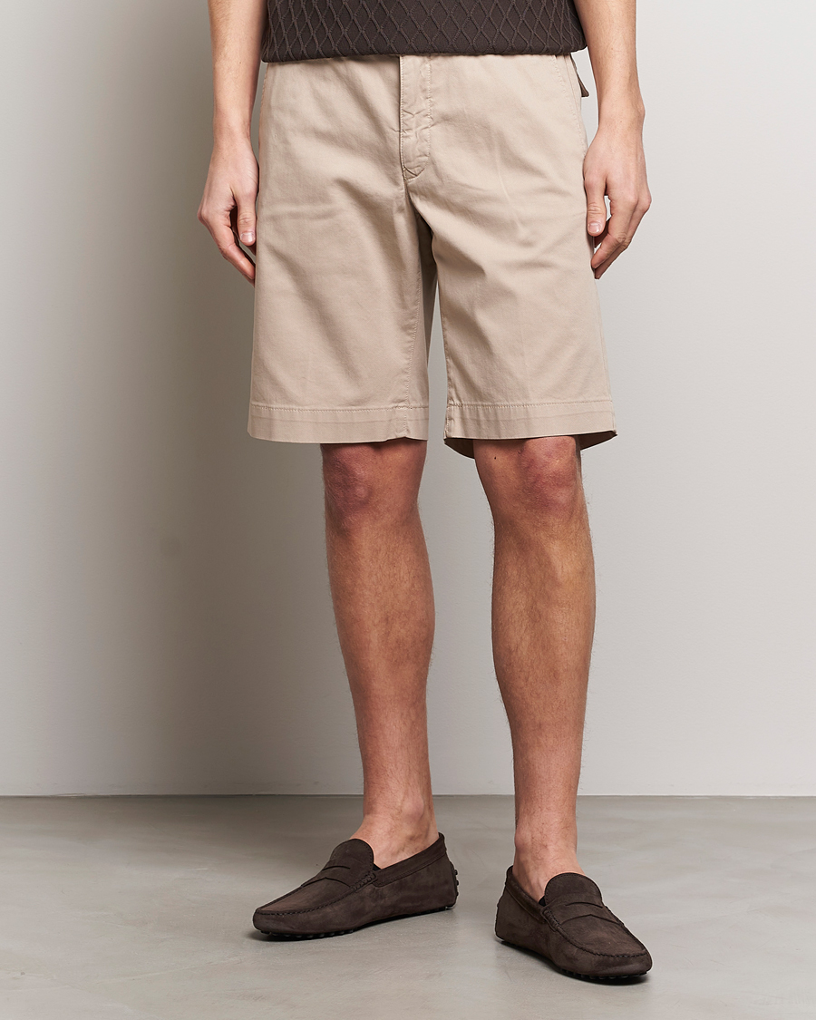 Heren | Chino-shorts | Oscar Jacobson | Teodor Cotton Shorts Beige